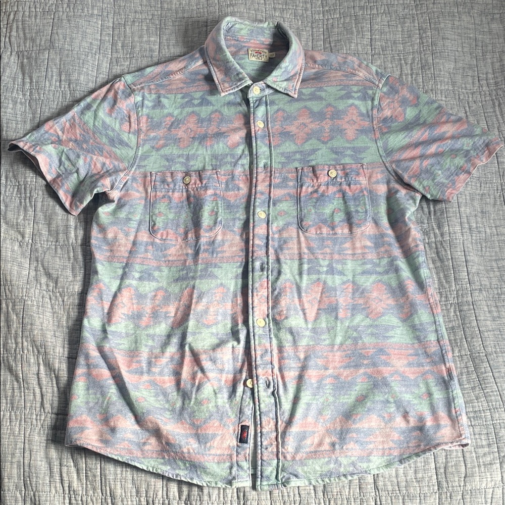 Faherty Pastel Patterned Button Down Shirt - image 1